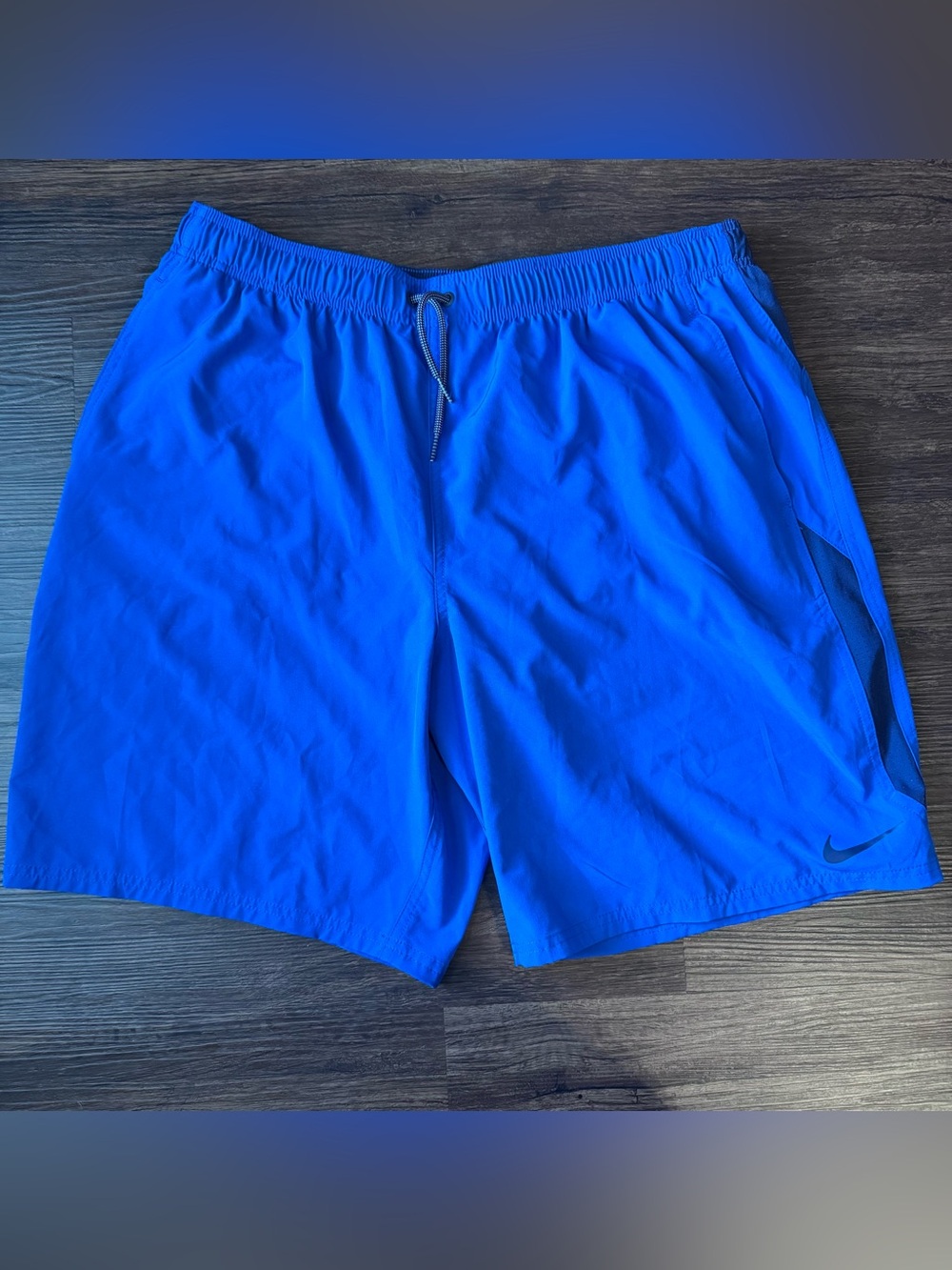 Nike Contend 9 Inch Volley Swim Shorts with Mesh Brief Blue Mens XL